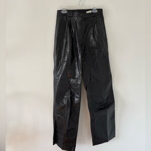 Vintage Montreal Leather Black High-Waist Moto Pants Real Leather Size
S